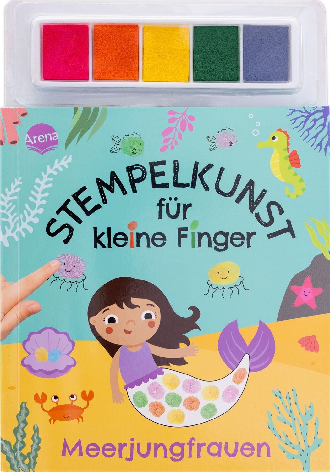 Stempelkunst für kleine Finger. Meerjungfrauen / Hinkler, Fingerstempeln für Kinder ab 3 Jahren mit 5 Stempelkissen. Beschäftigung Kleinkinder. Gemeinsam kreativ sein. Basteln