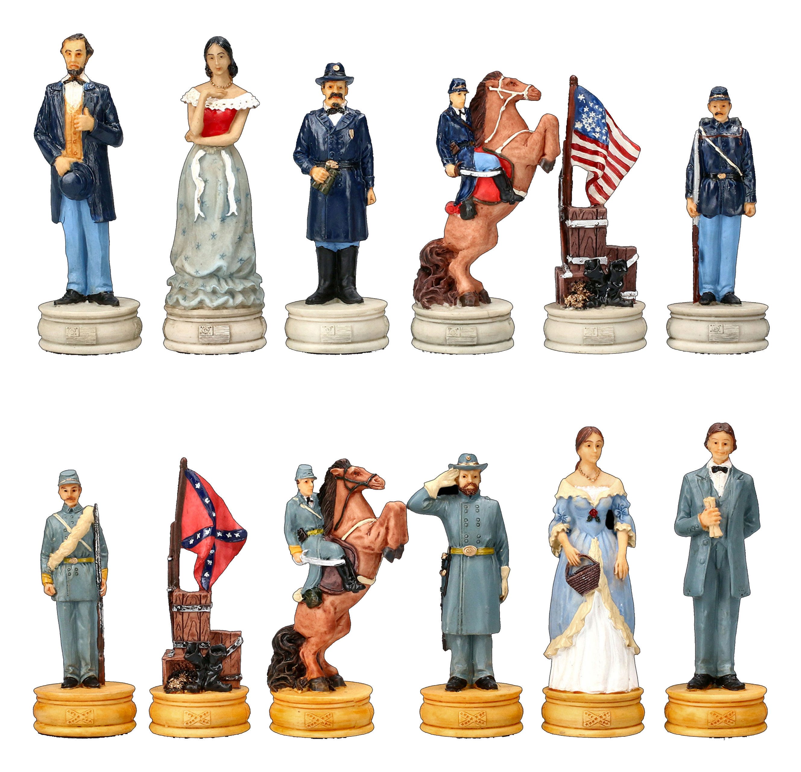 Figuren Shop GmbH Spiel Schachfiguren Set - Amerikanischer Bürgerkrieg - Schach historisch