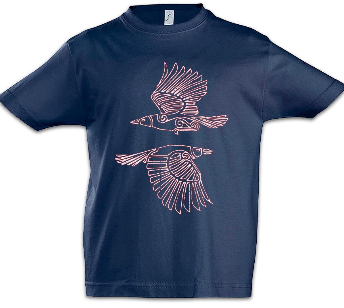 Urban Backwoods Print-Shirt Hugin And Munin III Kinder T-Shirt Odin Thor Norse Vikings Wikinger (1-tlg) Runen Walhalla Midgard Asgard