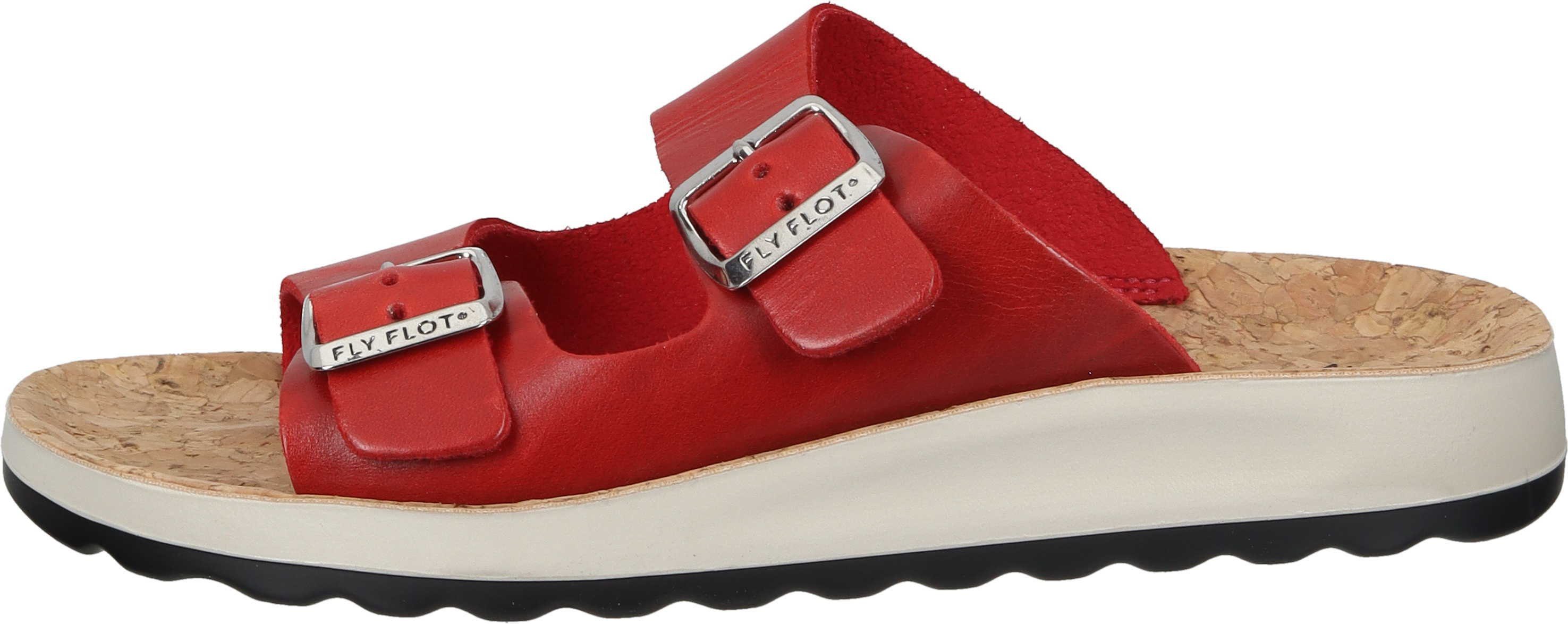 echtem Pantolette Pantoletten Leder rot aus Flot Fly