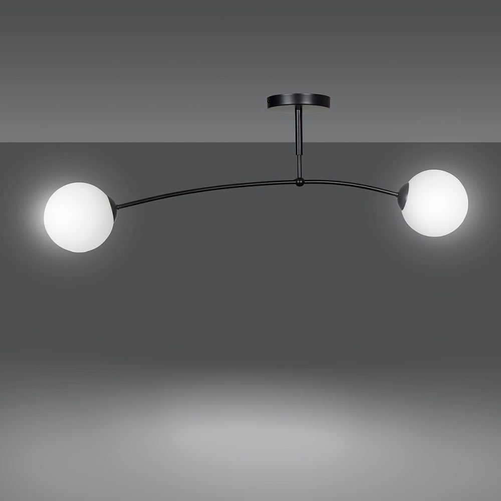 Metall Deckenlampe Licht-Erlebnisse ohne Glas Weiß Leuchtmittel, Deckenleuchte Schwarz SENARA, E14