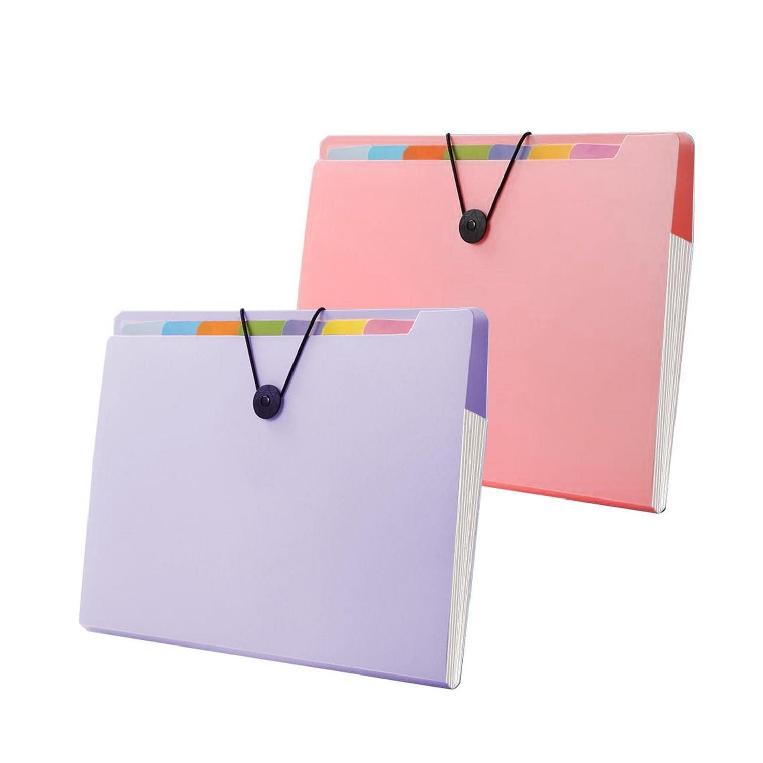 LuxusKollektion Fächermappe Fächermappe A4 2er-Set Rosa/Violett 12 Fächer (2-St)