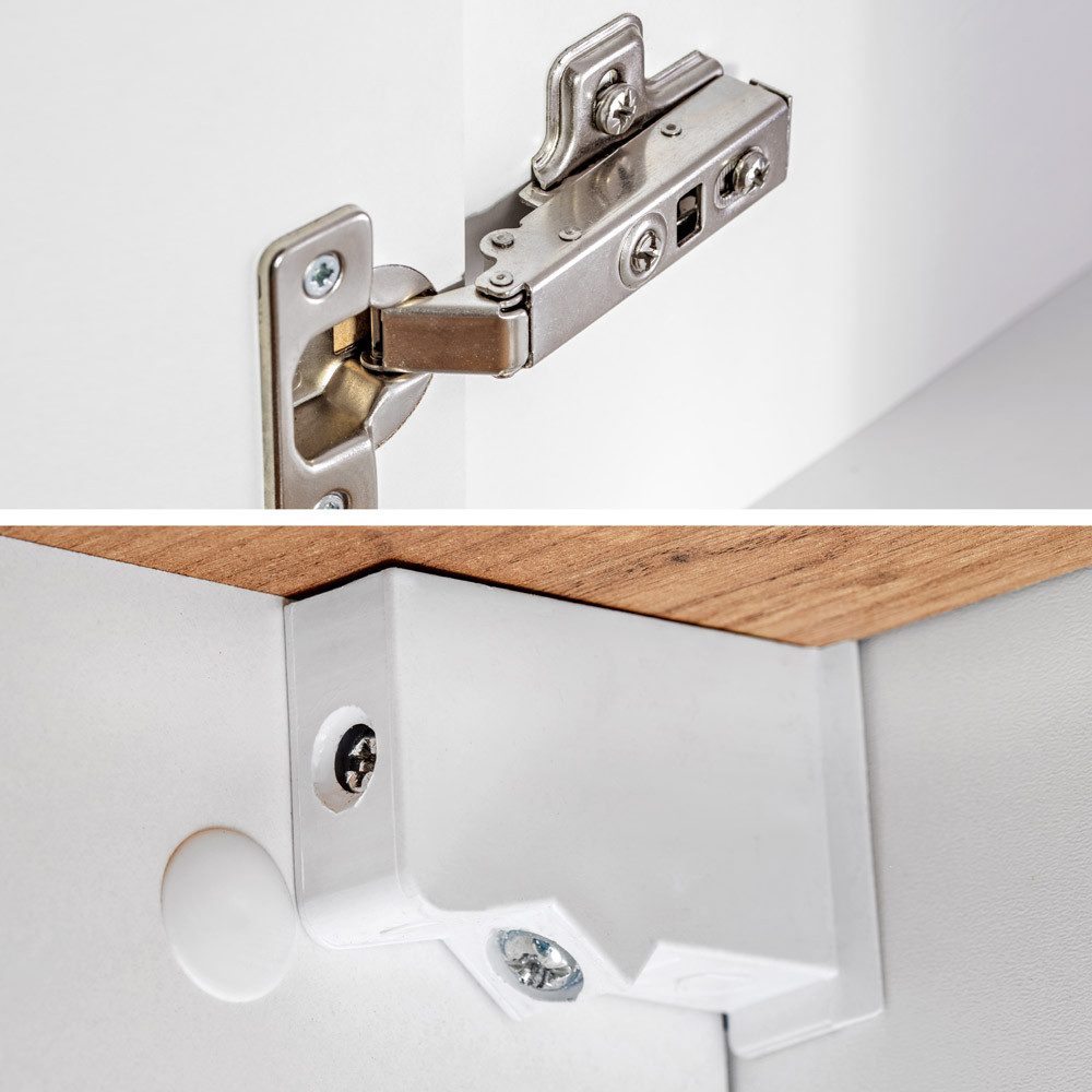 Lomadox Unterschrank LUTON-56 Badezimmer hängend, Hochglanz weiß mit Wotan Eiche Nb., 35/68/32 cm – Bild 5 von 5