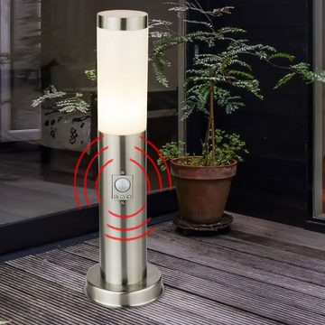etc-shop LED Außen-Stehlampe, Leuchtmittel inklusive, Warmweiß, Außenleuchte mit Bewegungsmelder Stehlampe Gartenleuchte