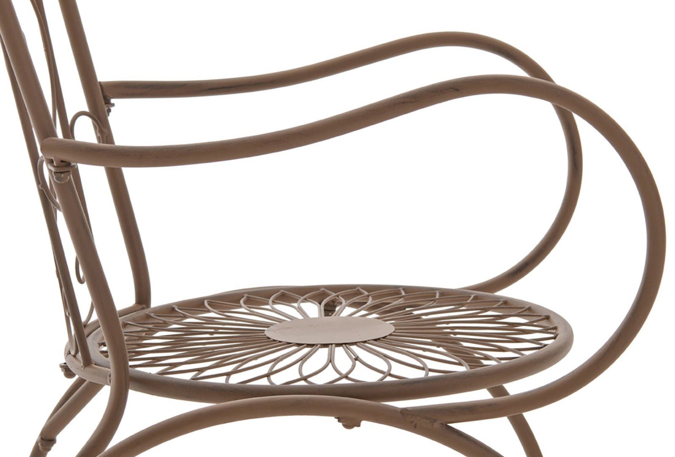 Sheen Garten, / aus St), Gartenstuhl 2 x x Terrasse 88 Maße 2er-Set Farbe: 48 handgefertigtem (Metalltische 43 48 - - cm Balkon, braun cm TPFGarden - Sitzhöhe: Eisen Bistrotisch für (HxBxT): outdoor, antik