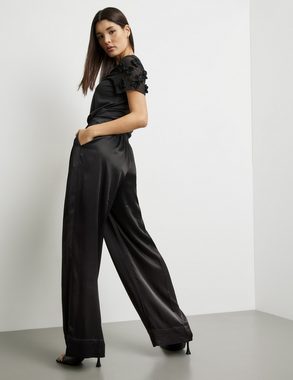 Taifun Stoffhose Satinhose mit weitem Bein Palazzo