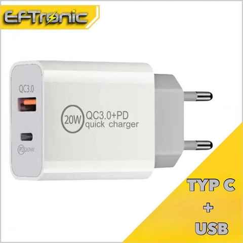 EFTronic 20W USB C Schnell Ladegerät für iPhone 14 Pro 13 12 11 Pro Max mini/SE USB-Ladegerät (1-tlg)