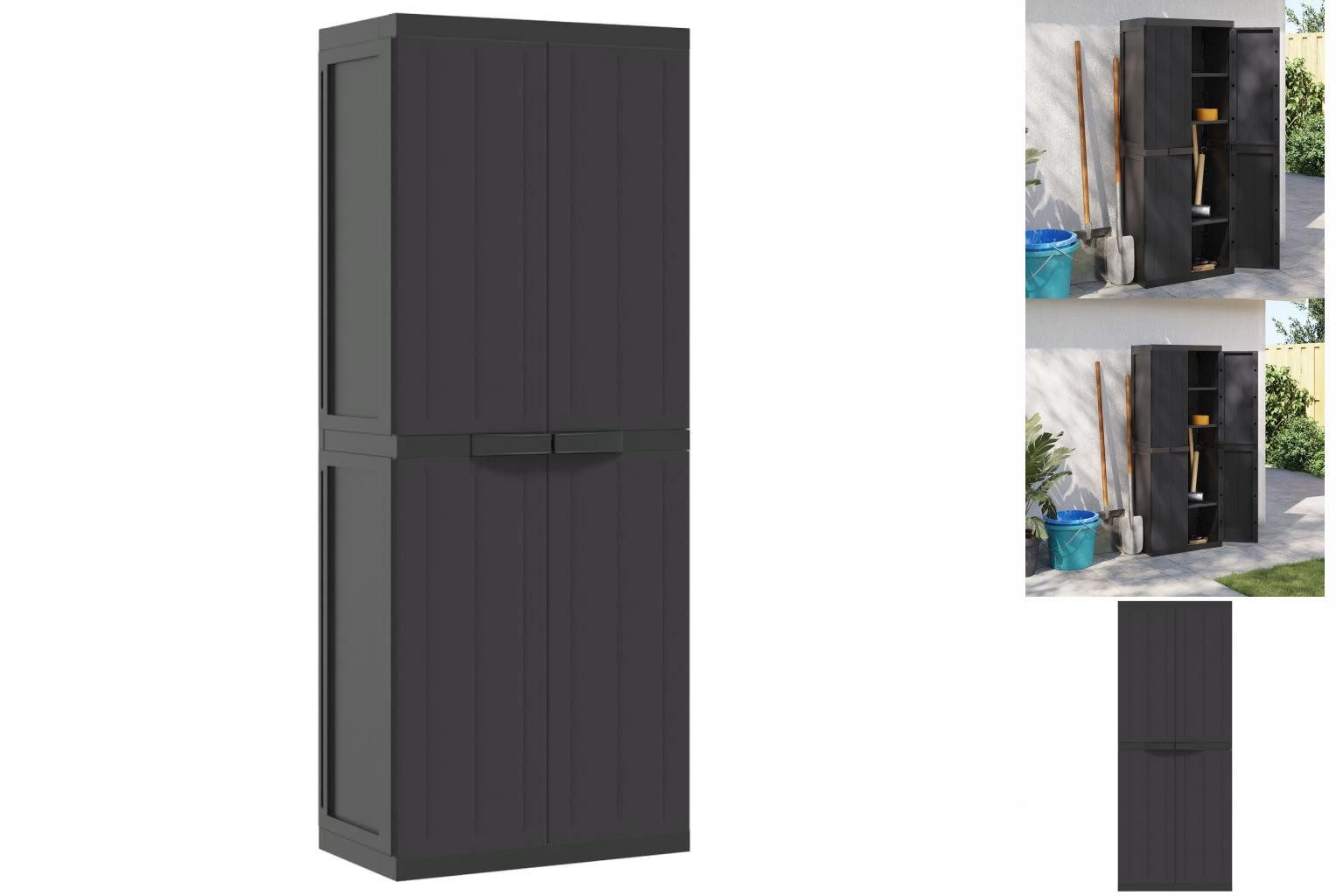 vidaXL GartenGeräteschrank Geräteschrank Gartenschrank Schwarz