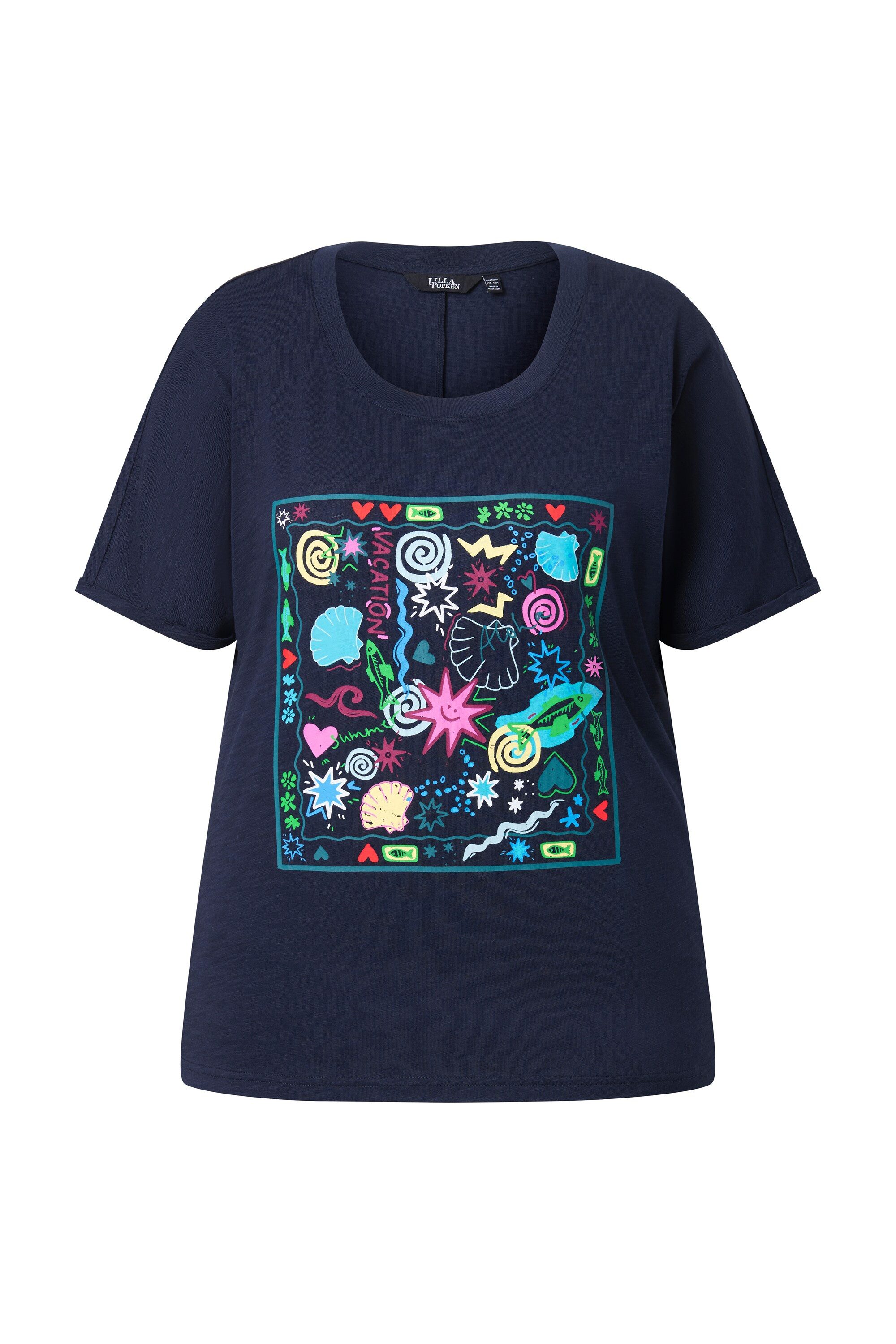 T-Shirt T-Shirt Motivdruck Oversized Rundhals Halbarm