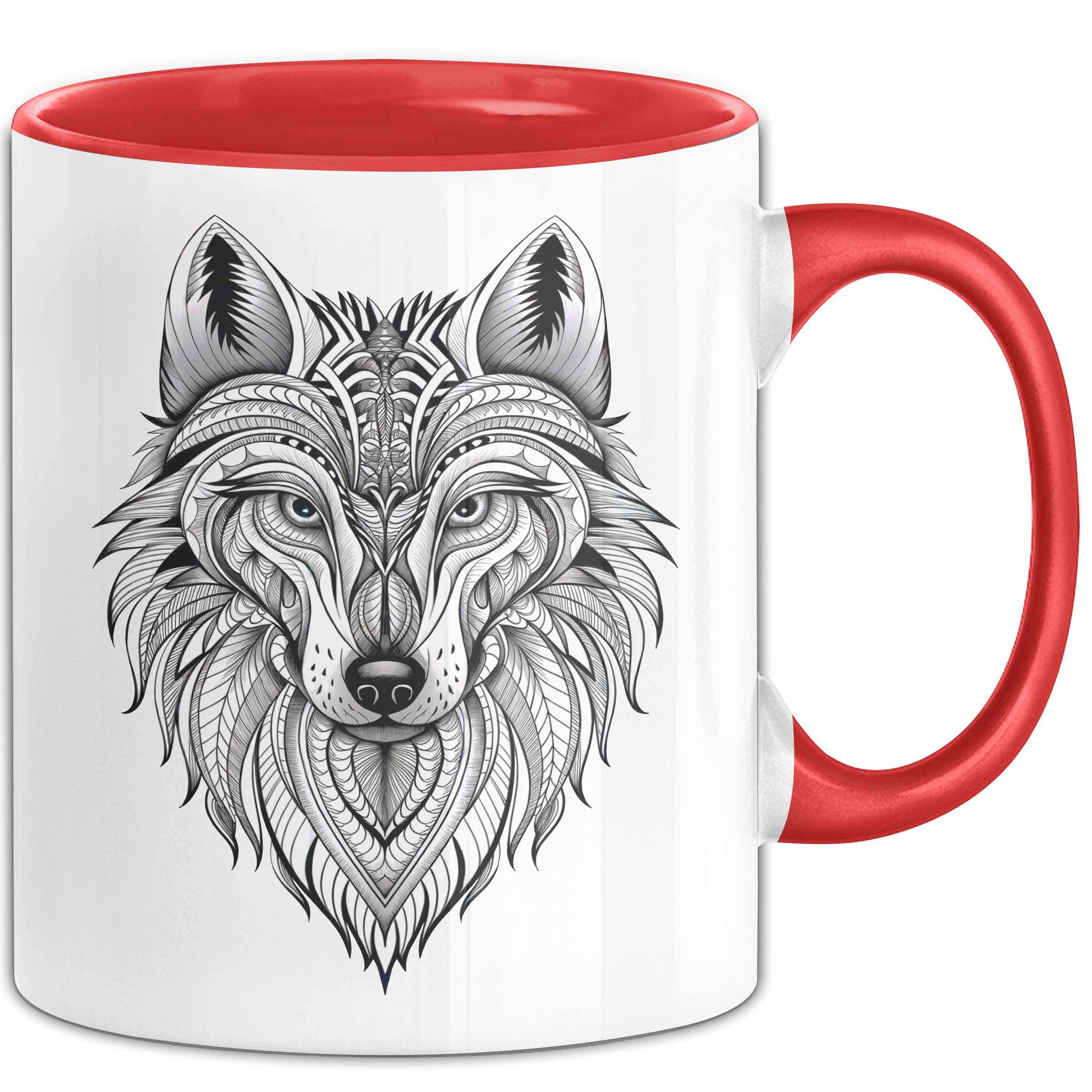 Trendation Tasse Wolf Tasse Geschenk Wolf für Wildtierliebhaber
