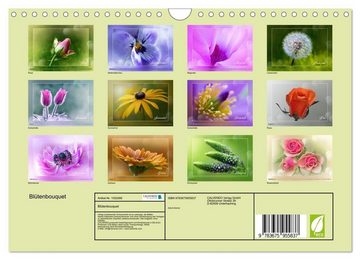 CALVENDO Wandkalender Blütenbouquet (Wandkalender 2024 DIN A4 quer), CALVENDO Monatskalender