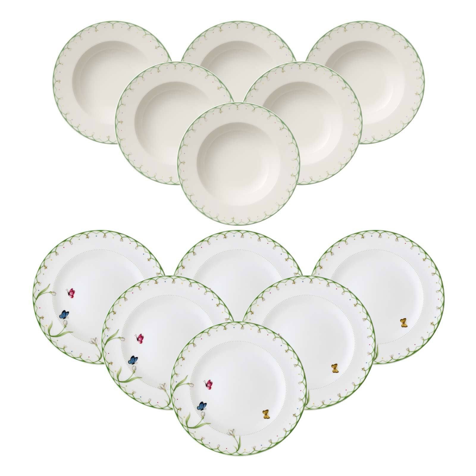 Villeroy & Boch Kombiservice Colourful Spring Tafelservice 12er Set (12-tlg), Porzellan
