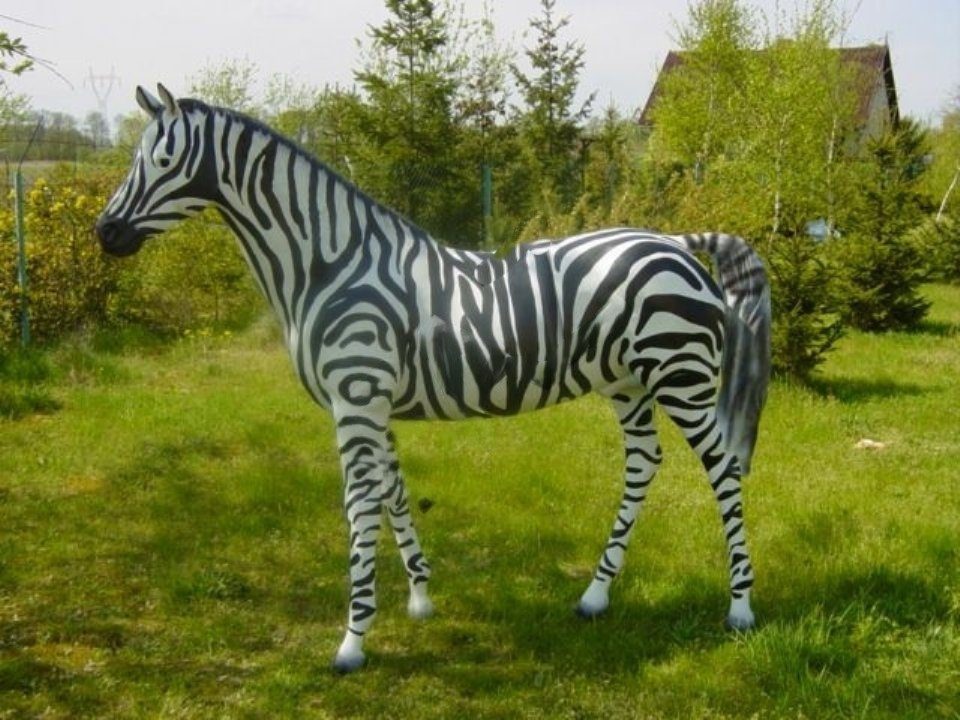 Skulptur Design Zebra Figur Statue Skulptur Figuren Garten Deko Neu Abstrakt