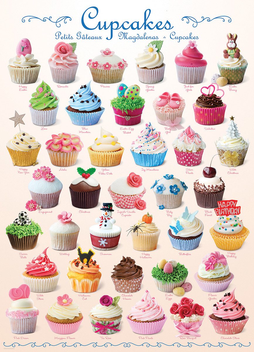 Puzzle 1000 Teile Puzzle - Puzzle - Köstliche Cupcakes in 1000 Farben, Puzzleteile
