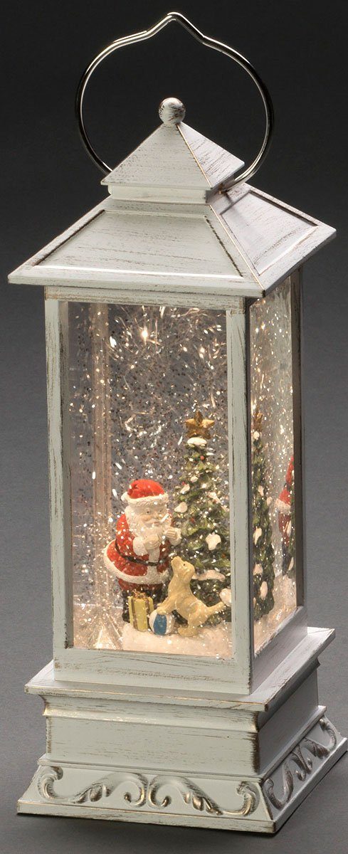 LED Hund, Wasserlaterne fest LED KONSTSMIDE Weihnachtsmann wassergefüllt Weihnachtsdeko, mit LED Dekolicht Timerfunktion, Warmweiß, integriert,