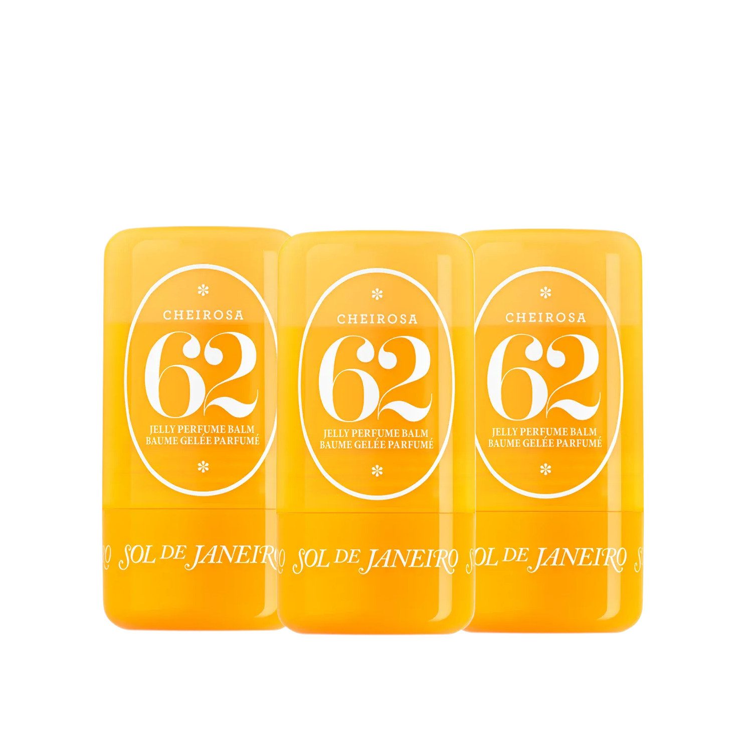 Sol de Janeiro Körperpflegeduft Sol de Janeiro Cheirosa 62 Jelly Perfume Balm Stick Trio, 3-tlg., 3er Duftstick-Bundle mit Cheirosa 62 Duftprofil