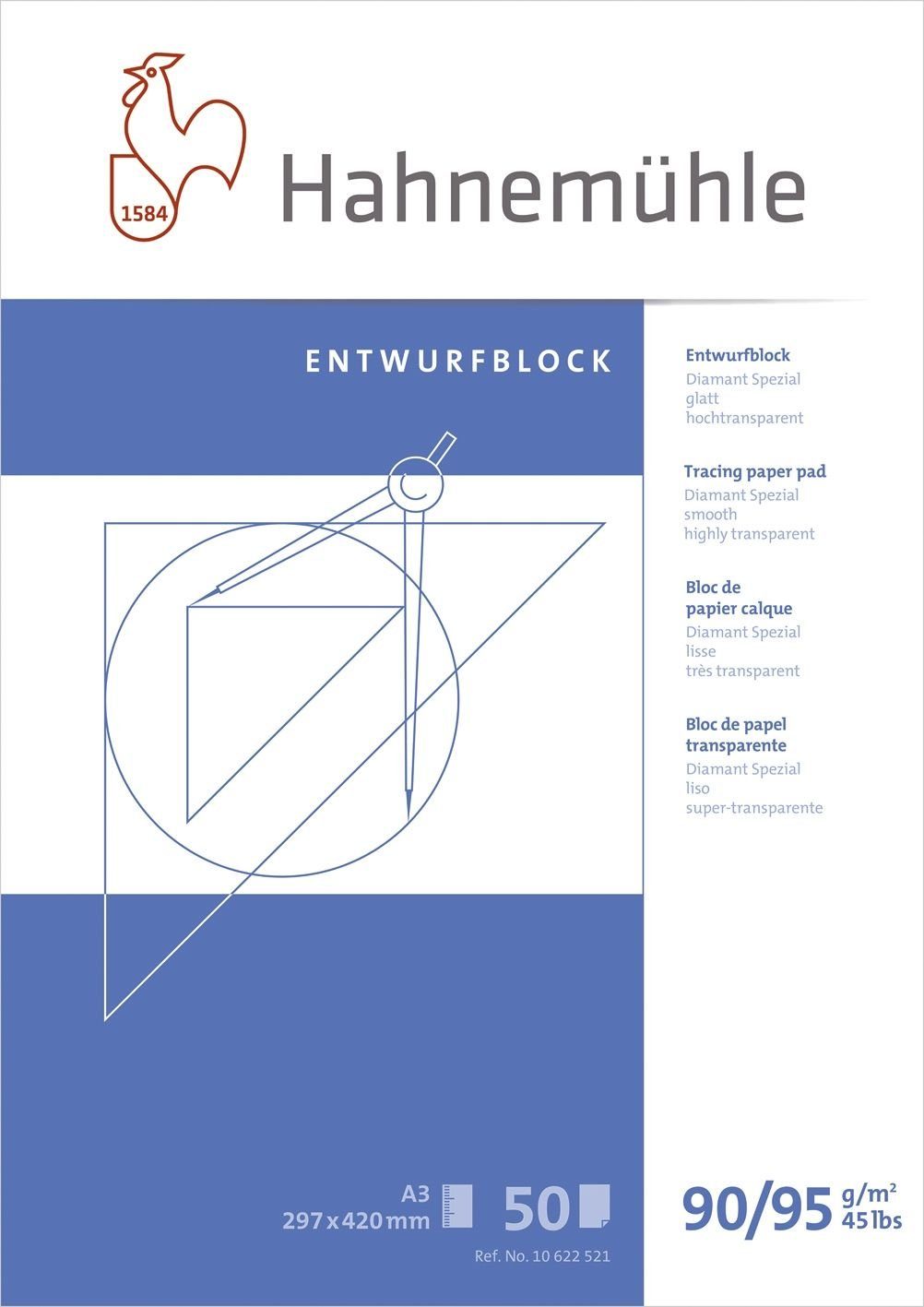 Hahnemühle Druckerpapier Transparentblock - A3, 90/95 g/qm, 50 Blatt