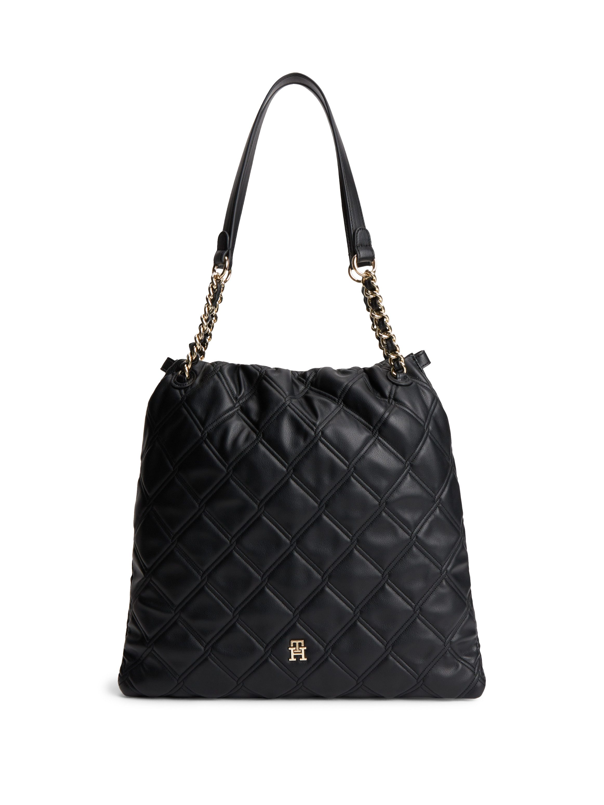Tommy Hilfiger Tragetasche TH FEMININE TOTE, Damen Umhängetasche, Schultertasche, Handtasche mit Ziersteppung