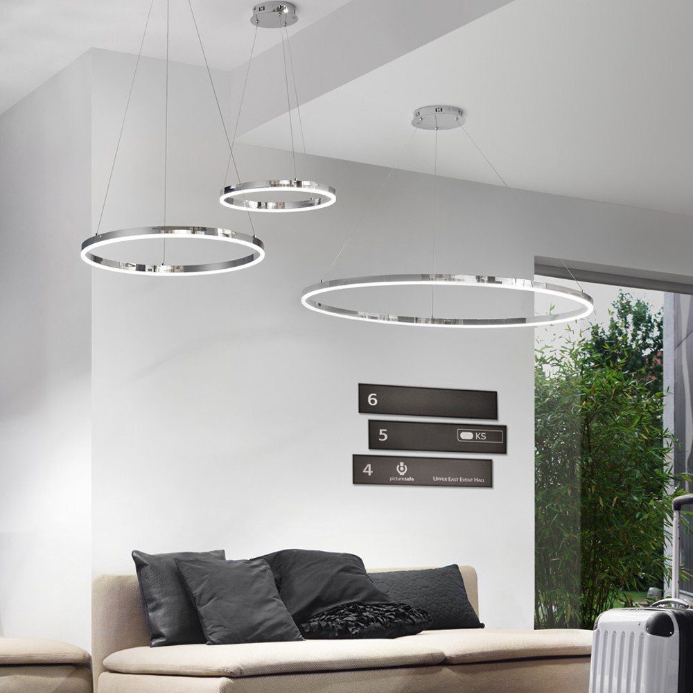 Dimmbar s.luce Weiß, Ring Hängelampe Pendelleuchte Warmweiß 40 LED