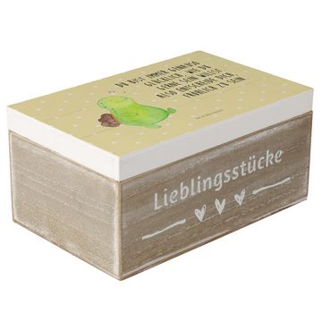 Mr. & Mrs. Panda Dekokiste Schildkröte pfeift - Gelb Pastell - Geschenk, Erinnerungskiste, Leben (1 St)