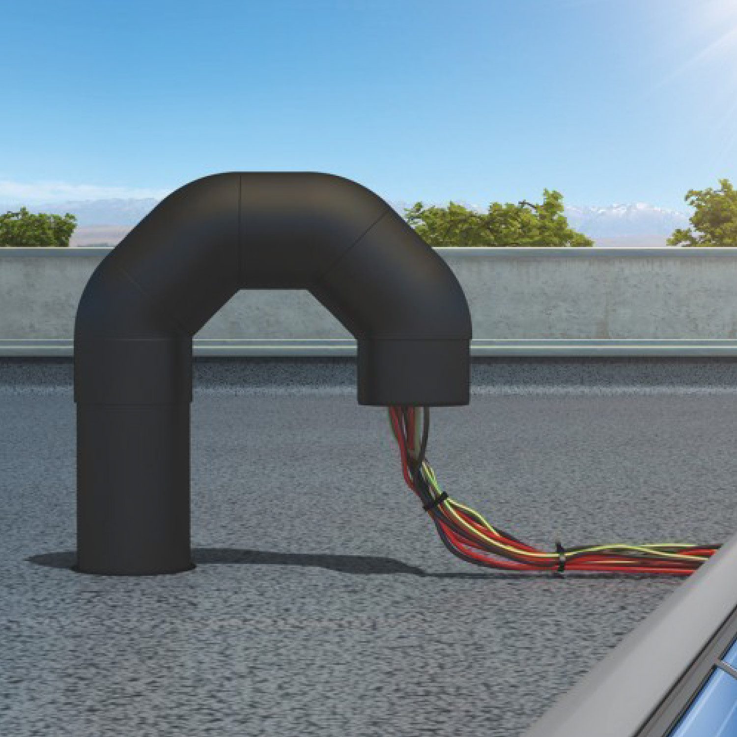 Klöber Dachdurchführung Dachdurchführungs-Set DN 110 mit Bitumenmanschette für Flachdach, Bitumen