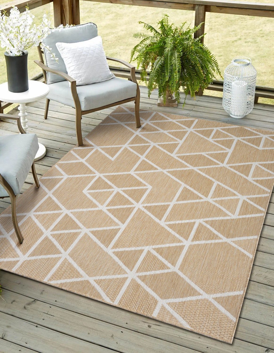 Myflair Möbel & Accessoires Outdoorteppich Miller, LAGERRÄUMUNG, rechteckig, Höhe: 8 mm, Wendeteppich, modernes Design, Outdoor geeignet, Balkon, Terrasse