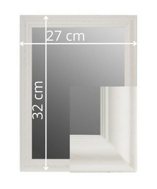 elbmöbel Wandspiegel Wandpiegel schlicht 32x27x3 Spiegel, Spiegel: kleiner Wandspiegel 32x27x3 cm silber Holzrahmen Landhaus Vintage Badspiegel