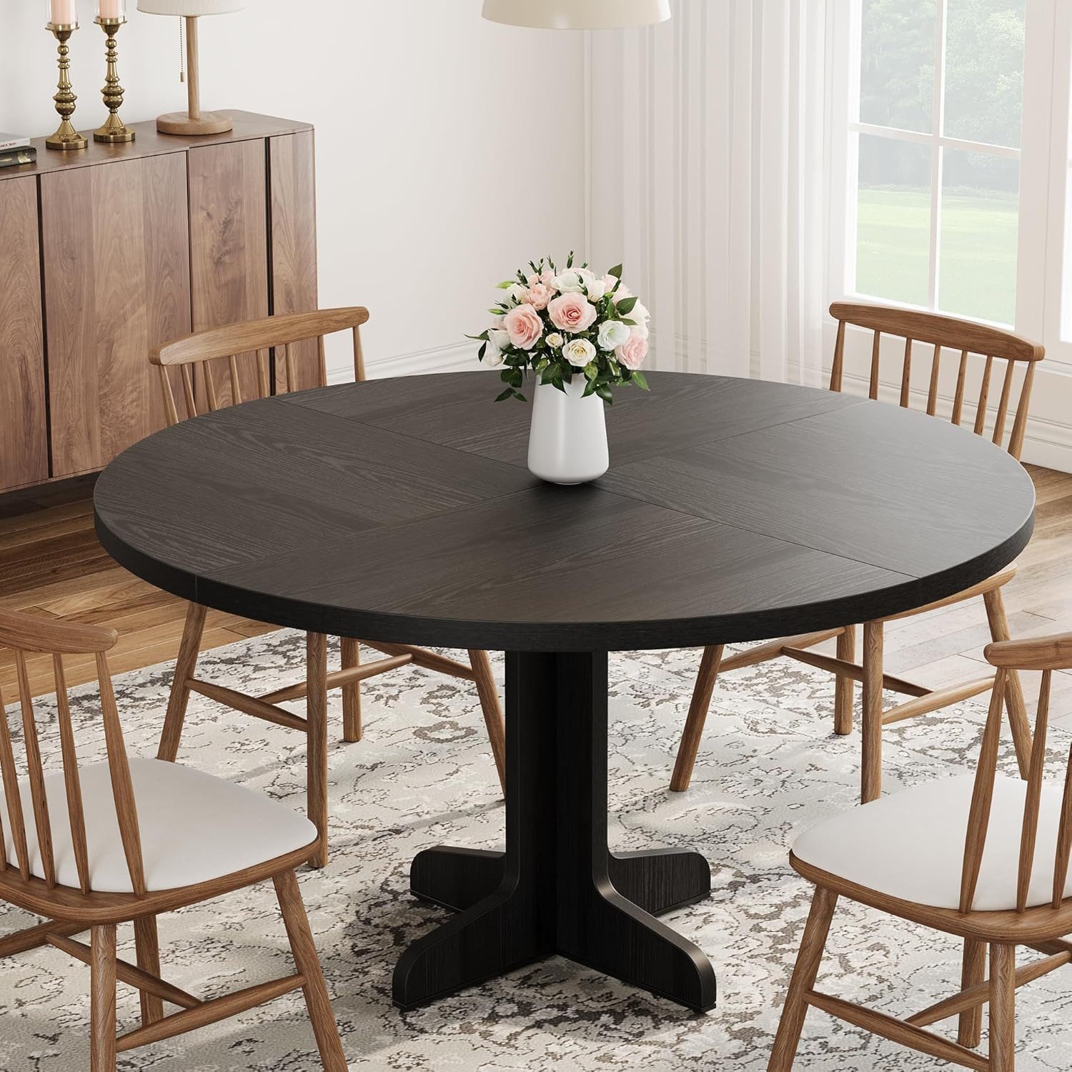 GarveeMore Esstisch Runder mit Holztischplatte und günstig online kaufen