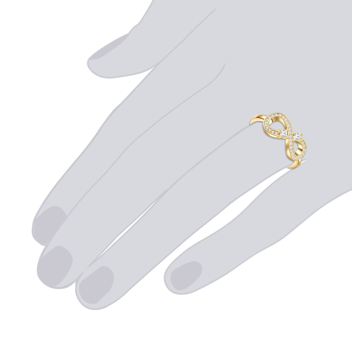 Jane Kristallen verziert mit Fingerring weiß Swarovski® gelbgold Ring von Lulu &