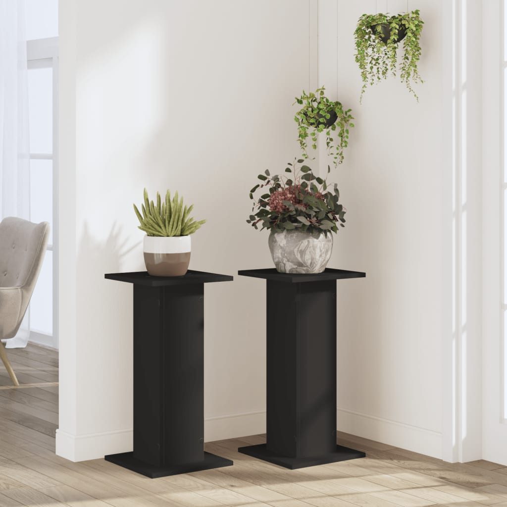 vidaXL Blumenständer Pflanzenständer 2 Stk. Schwarz günstig online kaufen