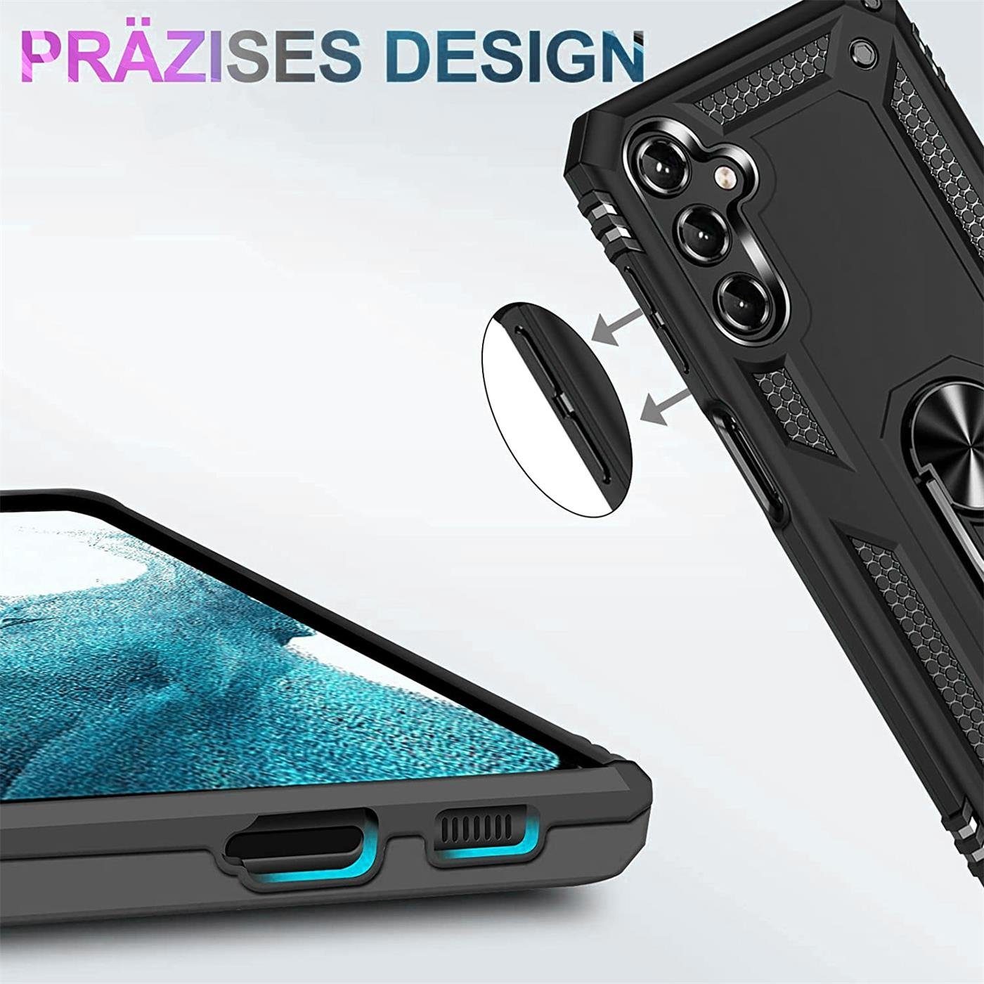 CoolGadget Handyhülle Armor Shield Case für Samsung Galaxy A54 5G 6,4 Zoll, Outdoor Cover mit Magnet Ringhalterung Handy Hülle für Samsung A54 5G – Bild 2 von 5