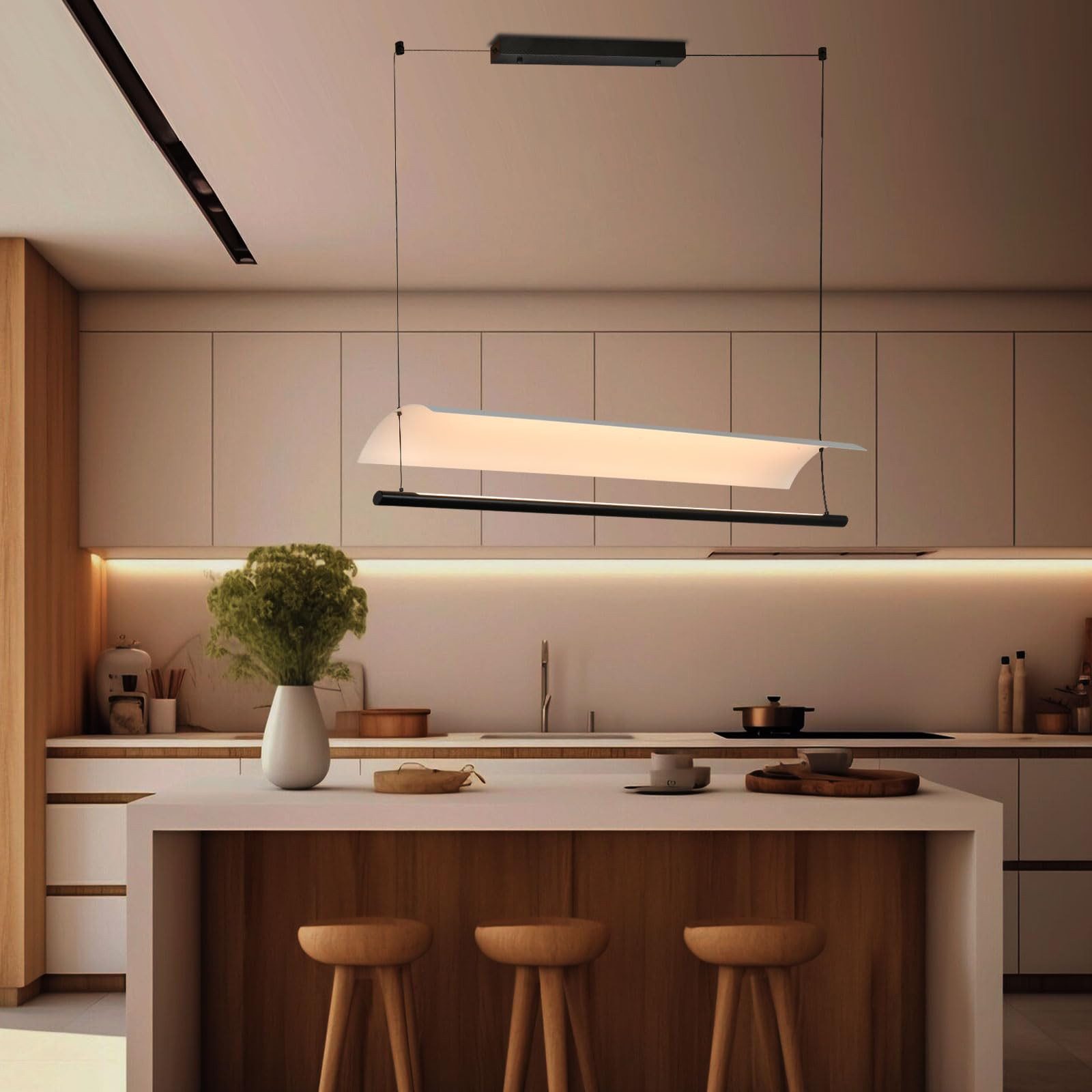 LQWELL LED Pendelleuchte Moderne Hängeleuchte Metall Kronleuchter LED Pendelleuchteenlampe, LED fest integriert, warmweiß(3000K), Minimalistische Industrie Pendellampe Vintage Hängelampe, Wohnraumbeleuchtung, für Küche, Wohnzimmer, Schlafzimmer, Esszimmer, Café