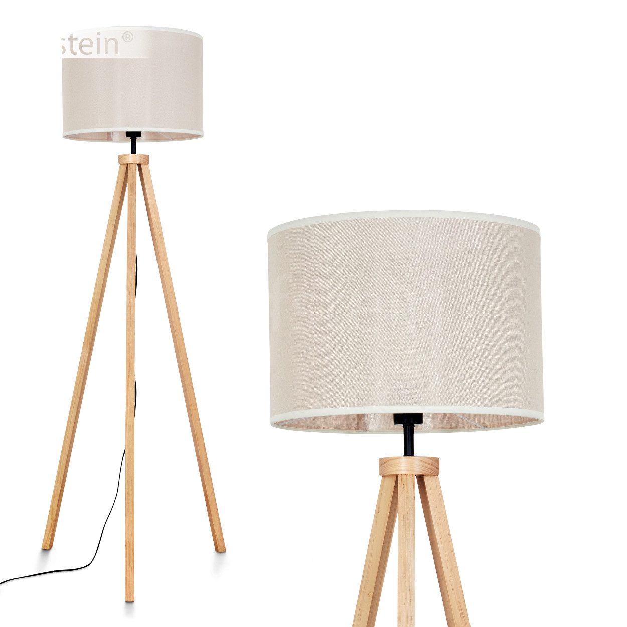 Stehlampe Stehlampe aus Holz/Stoff in Naturfarben/Beige