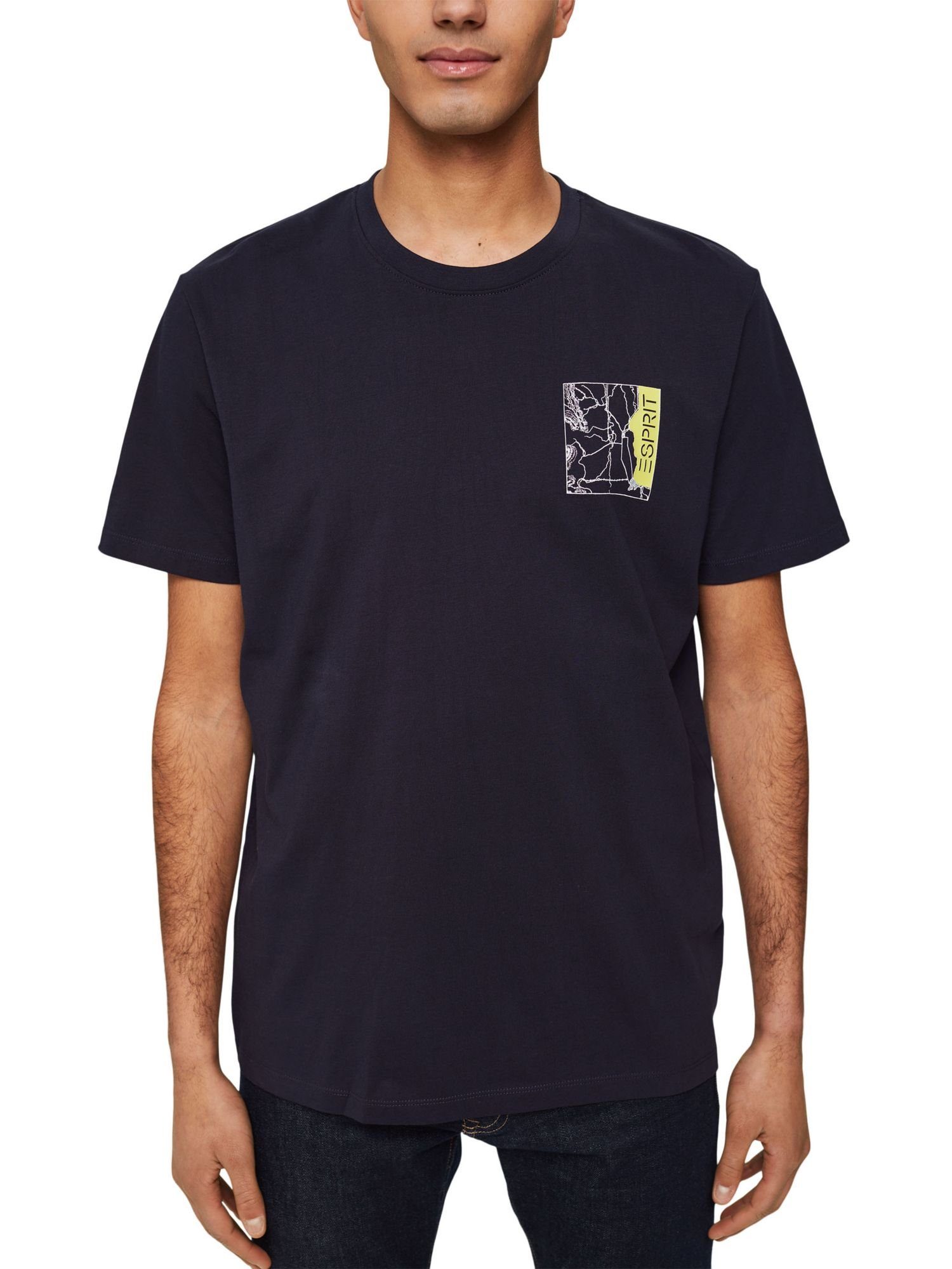 NAVY T-Shirt mit Jersey-Shirt Esprit Logo-Print (1-tlg)