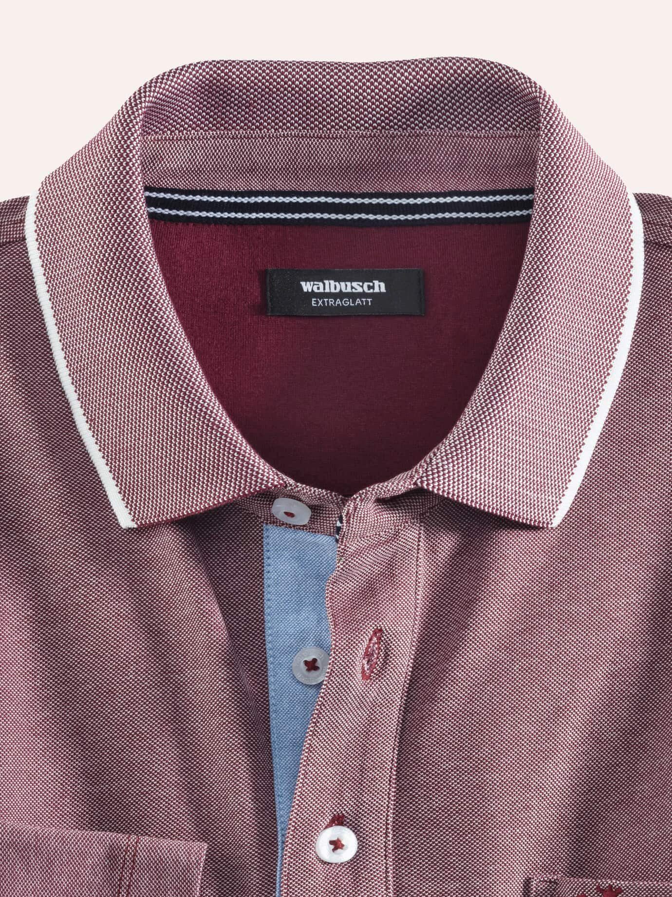Walbusch Poloshirt Herren Extraglatt-Polo Thermoleicht Shirt bügelfrei Angerautes Piqué, leicht wärmend, pflegeleicht, mit Brusttasche