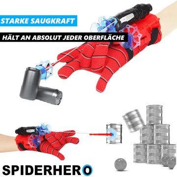 MAVURA Blaster SPIDERHERO Spinnennetz Shooter Handschuhe Kostüm Spielzeug Superhelden, Spider Cosplay Dart Launcher Handschuh für Kinder (2er Set)