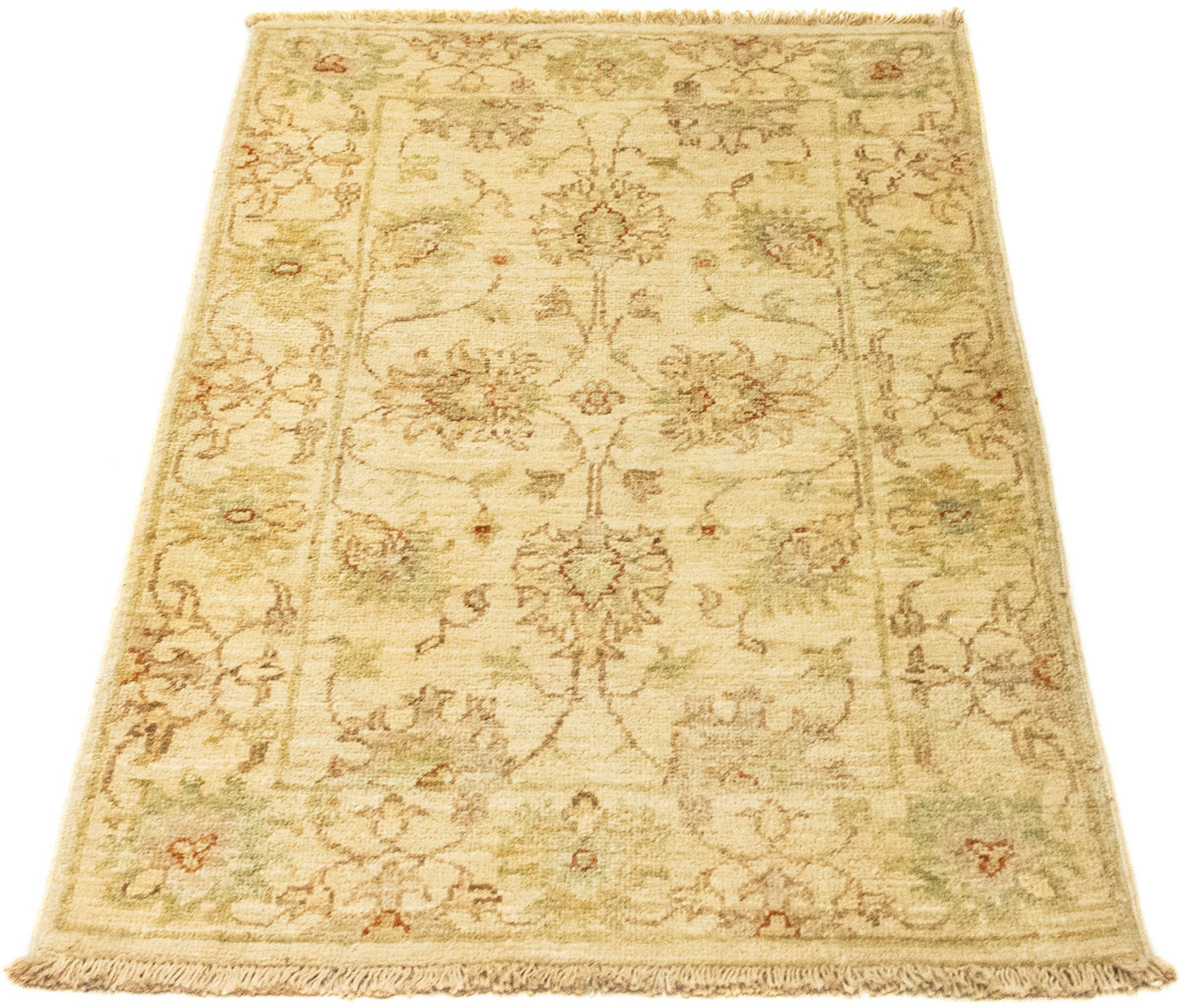 Orientteppich Ziegler - 90 x 60 cm - beige, morgenland, rechteckig, Höhe: 6 mm, Wohnzimmer, Handgeknüpft, Einzelstück mit Zertifikat