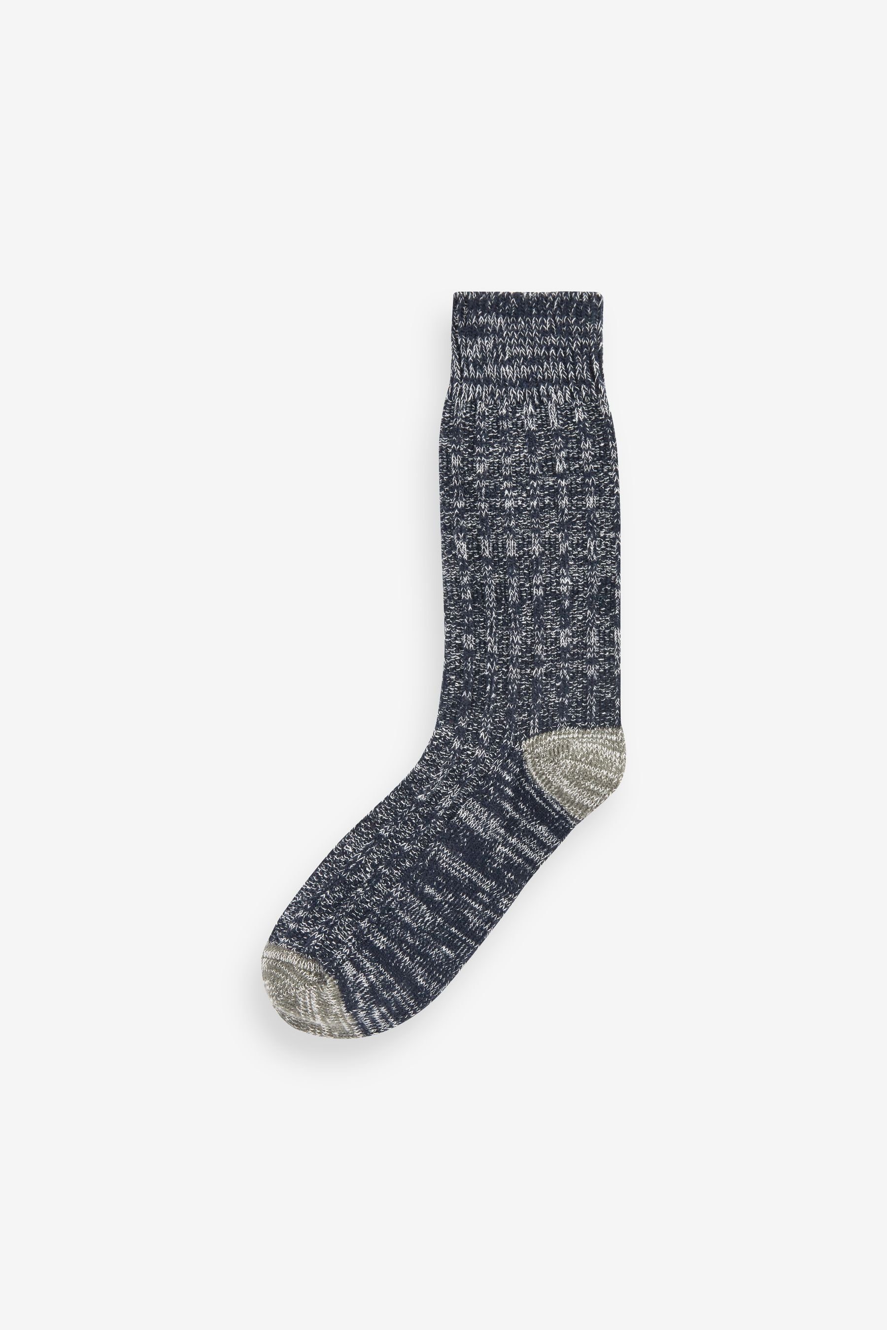 Next Kurzsocken Dicke Socken mit Grey/Blue (1-Paar) Struktur, 4er-Pack