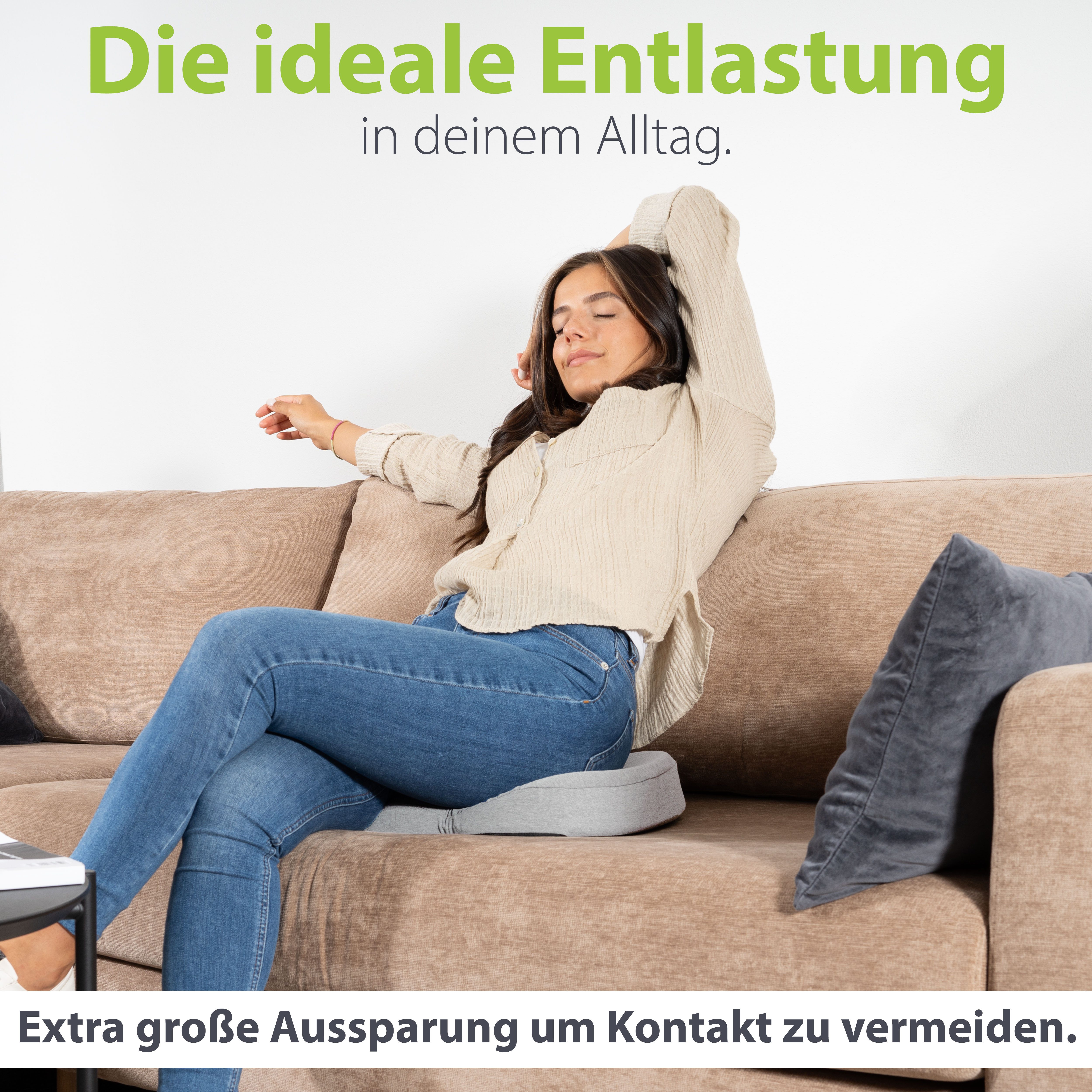 feela Sitzkissen Orthopädischer Sitzring – entlastet Steißbein & Becken beim Sitzen, Ideal nach OP, Schwangerschaft & bei Hämorrhoiden – mehr Komfort – Bild 5 von 5