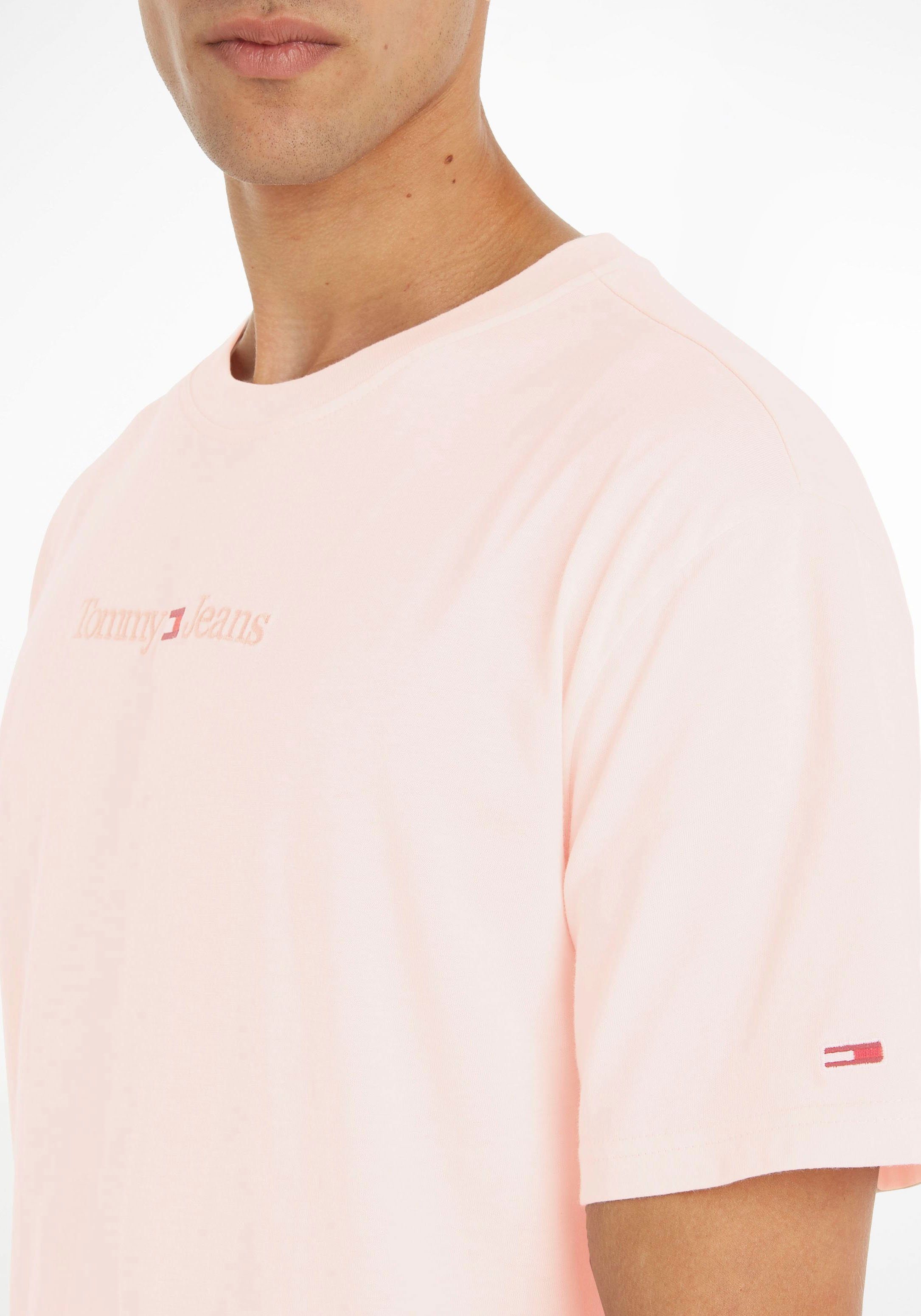 TJM CLSC Faint SMALL Jeans T-Shirt TEXT Pink TEE Tommy