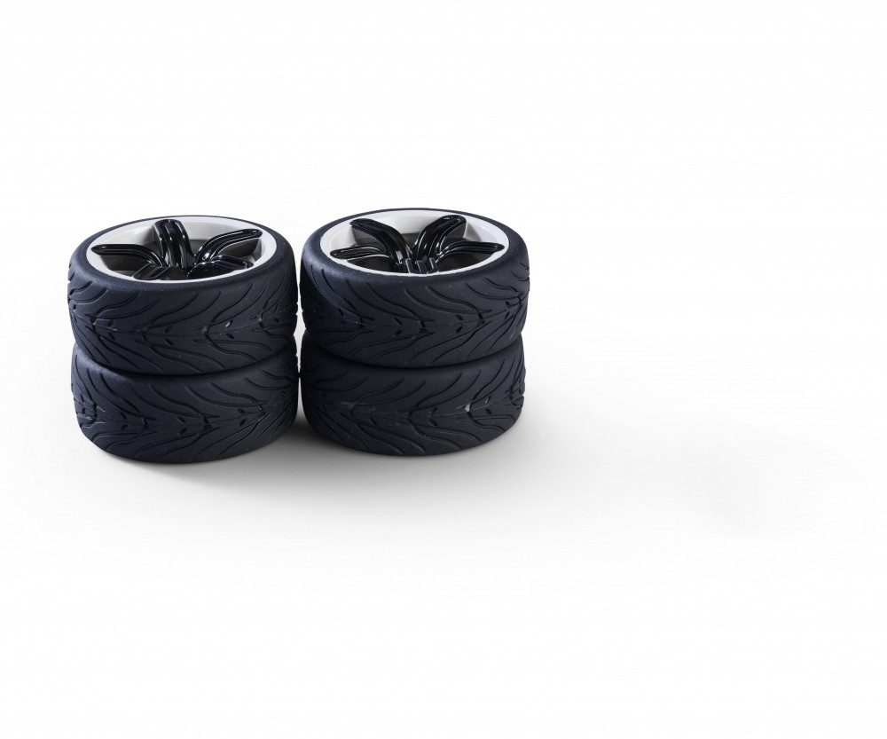 CARSON RC-Buggy Carson Reifen mit Felgen 1:10 SC-Räder 6S Style (4) schwarz