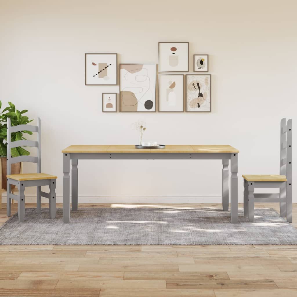 vidaXL Esstisch Esstisch Corona Grau 180x90x75 cm Massivholz Kiefer (1-St)