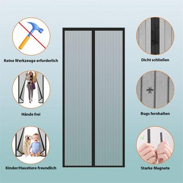 RefinedFlare Moskitonetz,Magnetisches Fliegengitter für Balkontür, Verschiedene Größen, ideal für Balkontür, Kellertür und Terrassentür