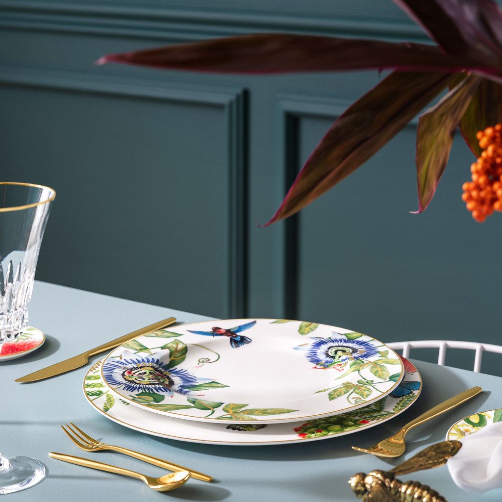 Villeroy & Boch Signature Speiseteller Amazonia Speiseteller 28x28x2cm, (1 St), Premium Bone Porcelain, 1 St., spülmaschinenfest, Made in Germany