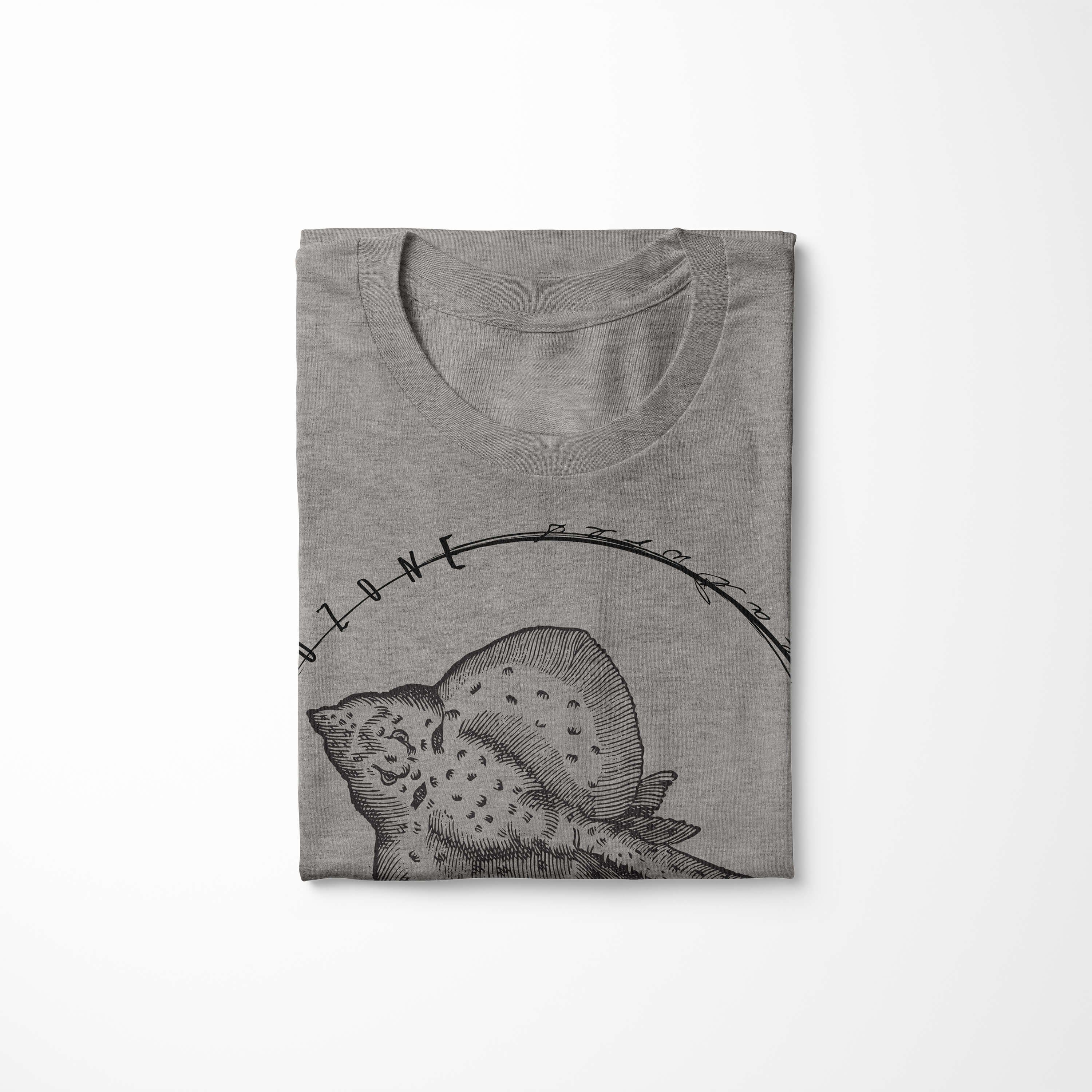 Sinus Art T-Shirt T-Shirt Sea / 096 feine Sea Creatures, Ash Fische Schnitt sportlicher Tiefsee - Serie: Struktur und
