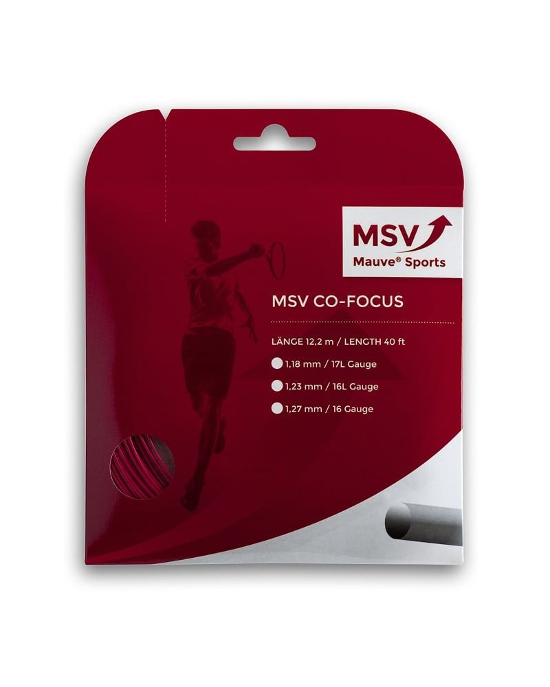 MSV Tennissaite Co Focus (Haltbarkeit+Kontrolle) rot 12m Set, Saitendicke: 1.27