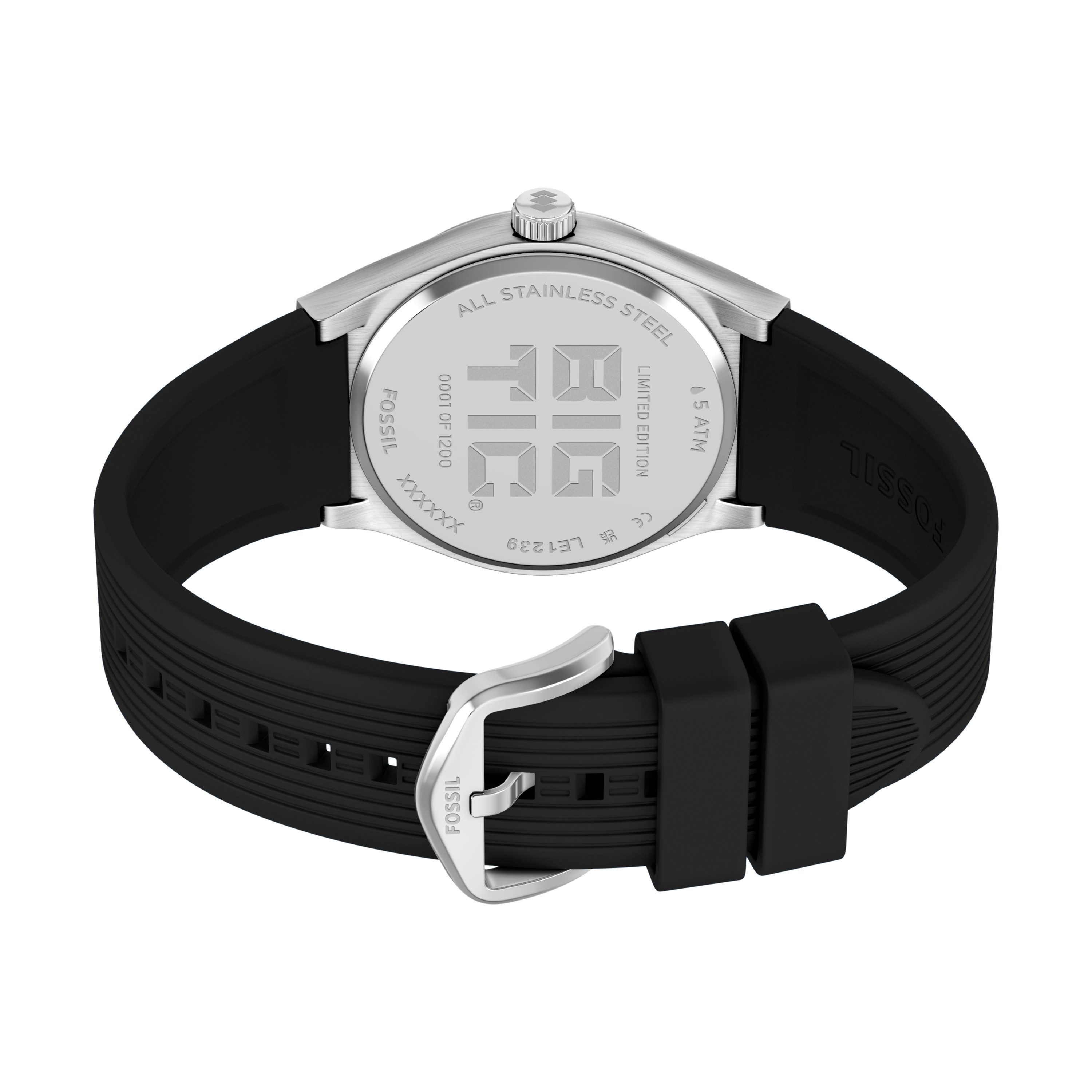 Fossil Quarzuhr World Flags Big Tic Germany - LE1239, Armbanduhr, Herrenuhr, Silikonarmband, analog, digital