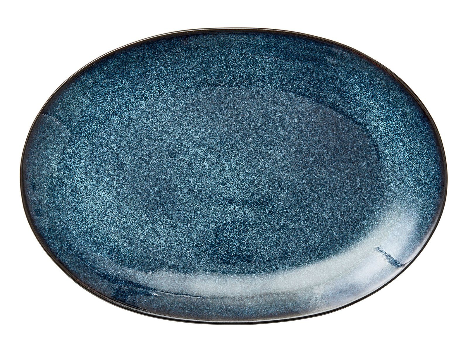 Bitz Servierplatte Platte black / dark blue 36 x 25 cm, Steinzeug, (Platten), Platte oval 36x25 cm Steinzeug Schwarz/Dunkelblau