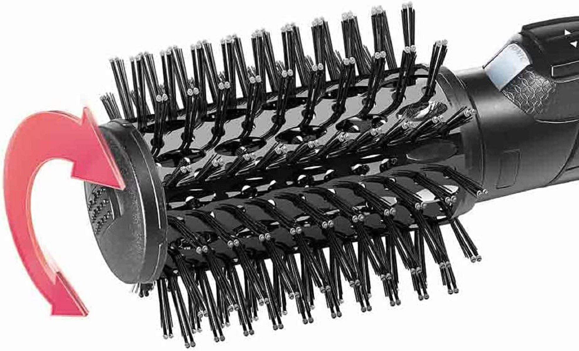 COFI 1453 Warmluftbürste Rotierende Warmluftbürste mit 2 Bürstenaufsätzen, 800 Watt, Schwarz