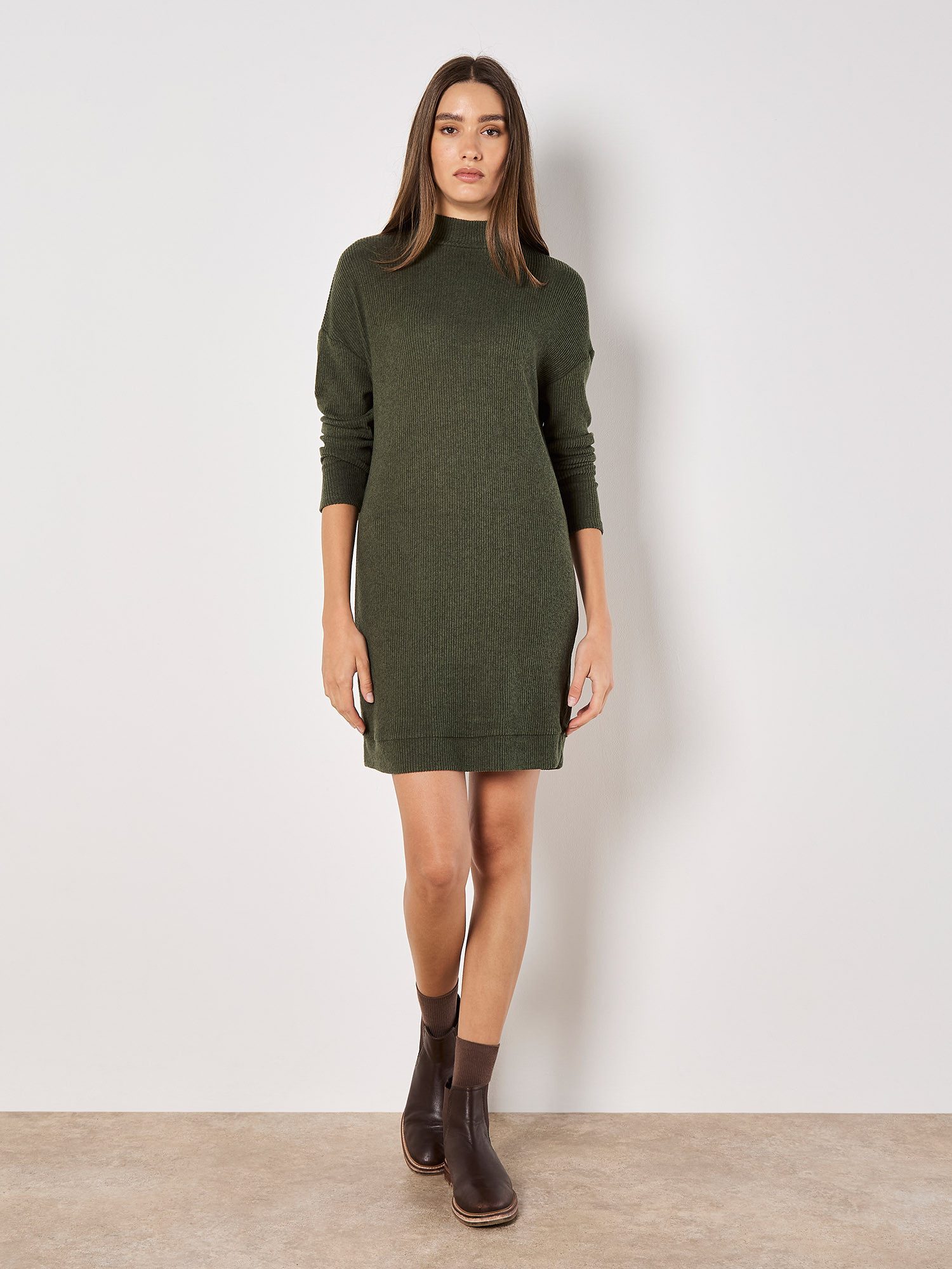 Apricot Strickkleid Minikleid aus Rippenstrick, (1-tlg) günstig online kaufen